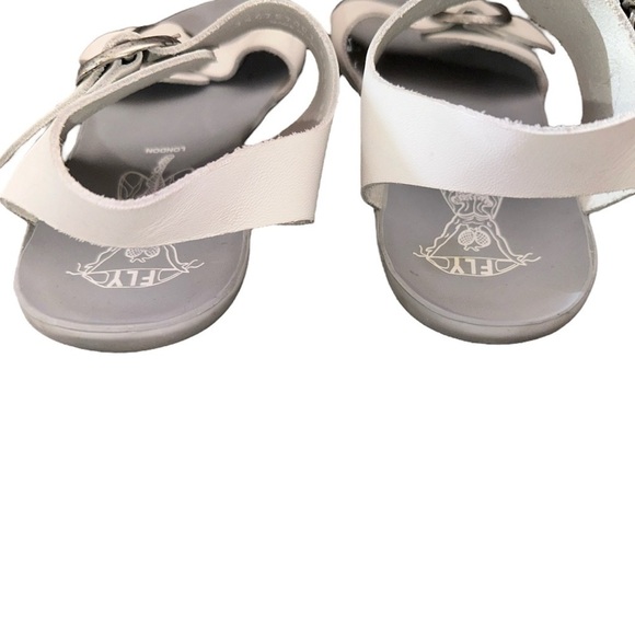Fly London Masa Off-White Soft Leather Sandal Buckle Comfortable Support Boho - Picture 12 of 15